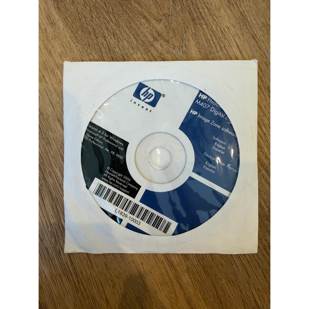 HP Photosmart M407 Digital Camera Software CD HP Image Zone Windows XP 2000 98
